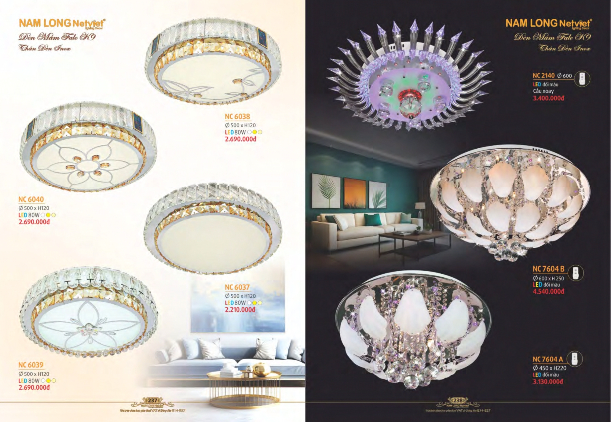 Bảng giá đèn trang trí Nam Long